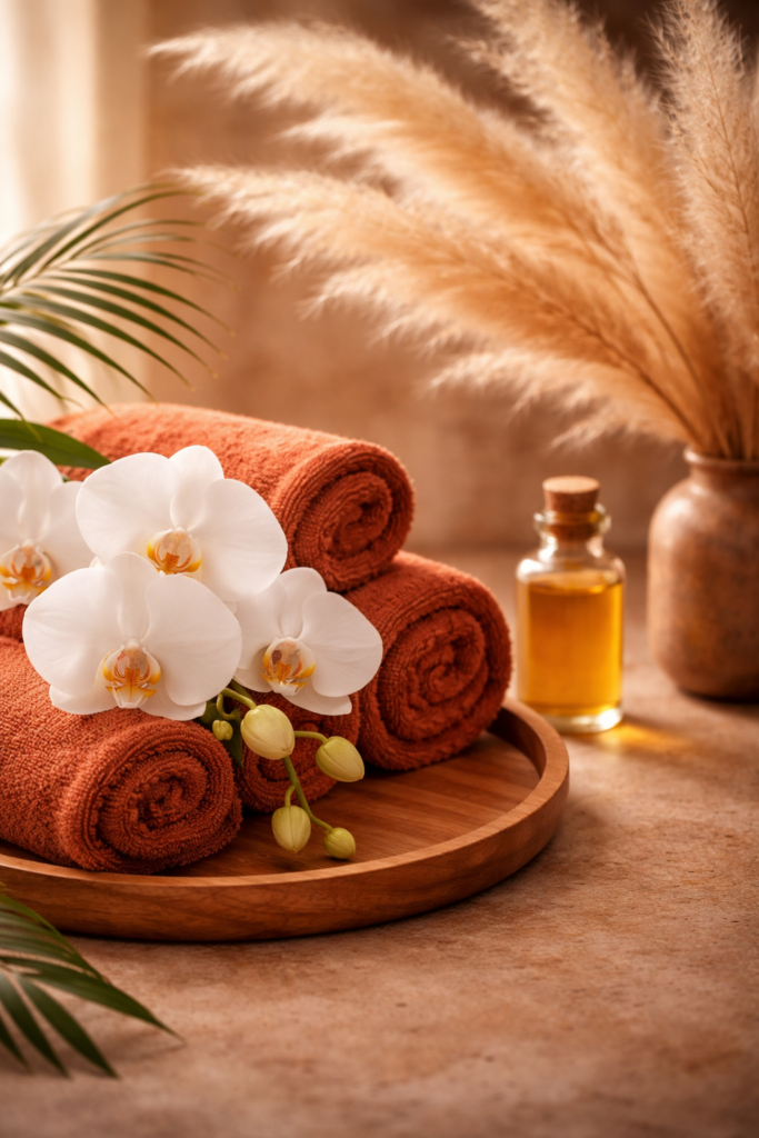spa et sérénité avec orchidées blanches